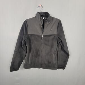 FILA Sport Black Fleece Zip Up Jacket Stand Collar Lightweight Activewear